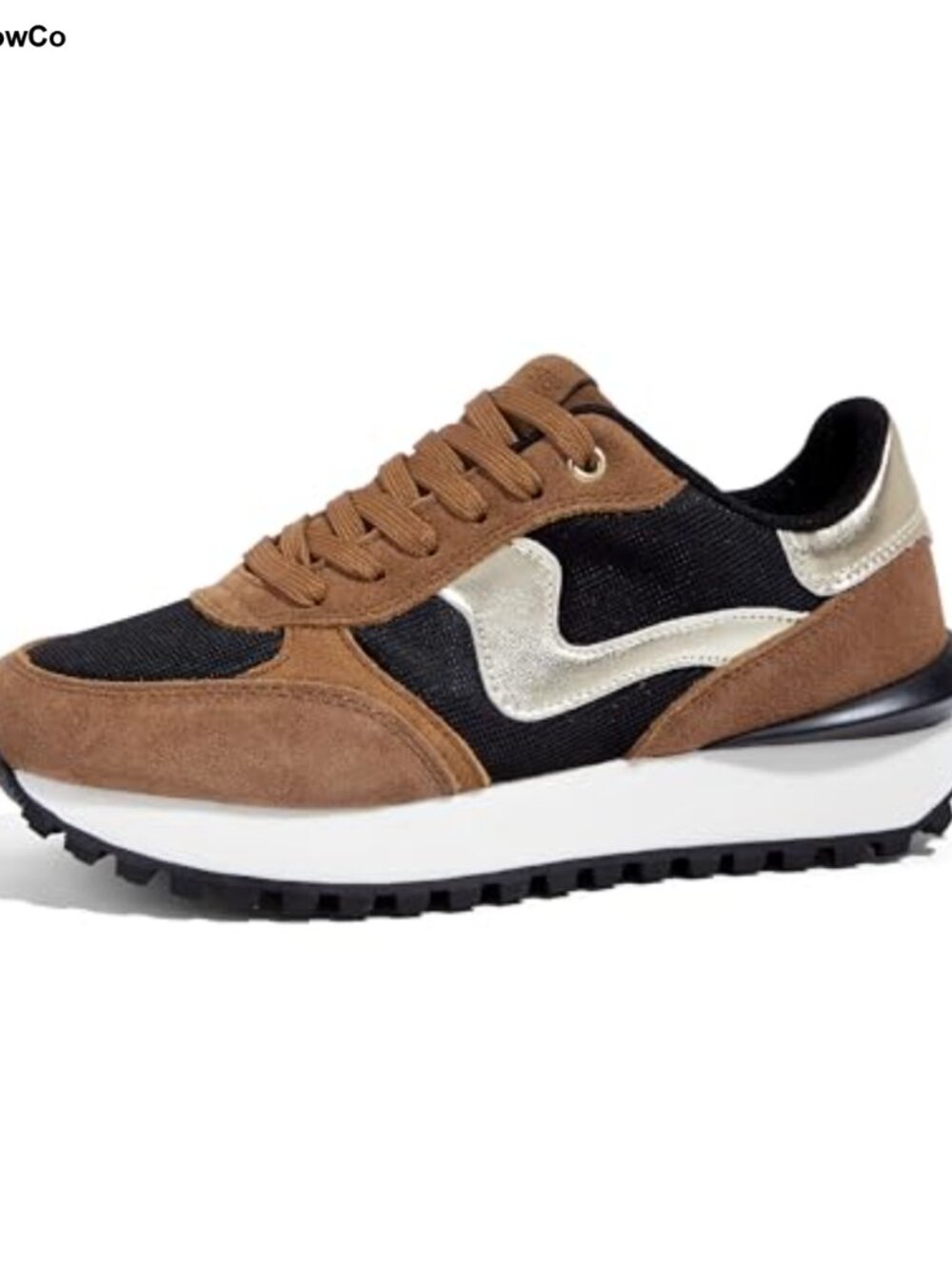 Women's Platform Sneakers Faux Leather Memory Foam Retro Walking Shoes